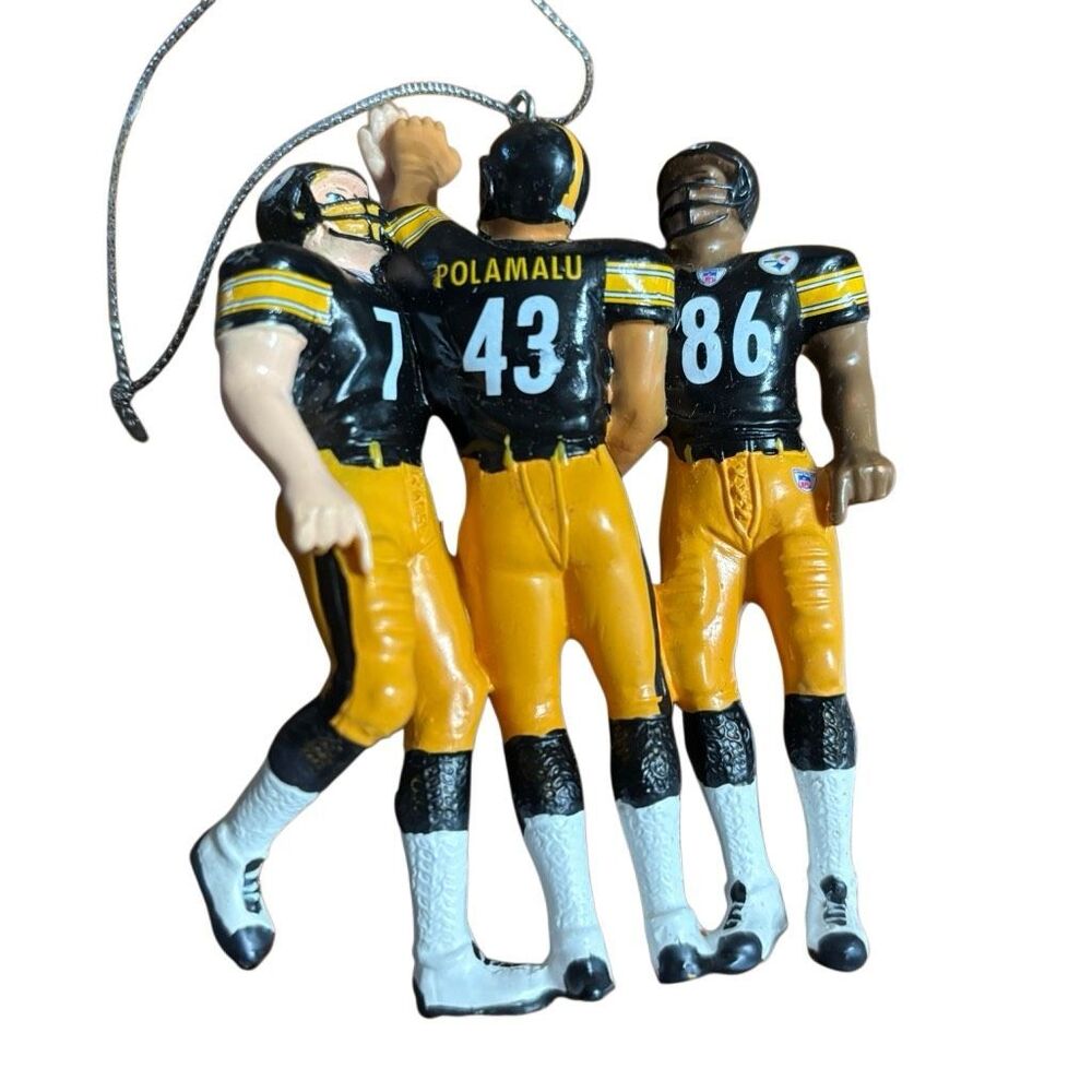 FOCO Pittsburgh Steelers 3 Player Christmas Ornament